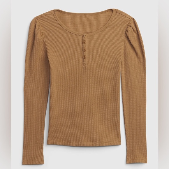 GAP Brown Long Sleeve Fitted Blouse NWT Girls Size 10 - Picture 1 of 6